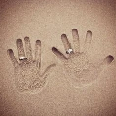 HAND PRINTS, SAND,BEACH,RINGS